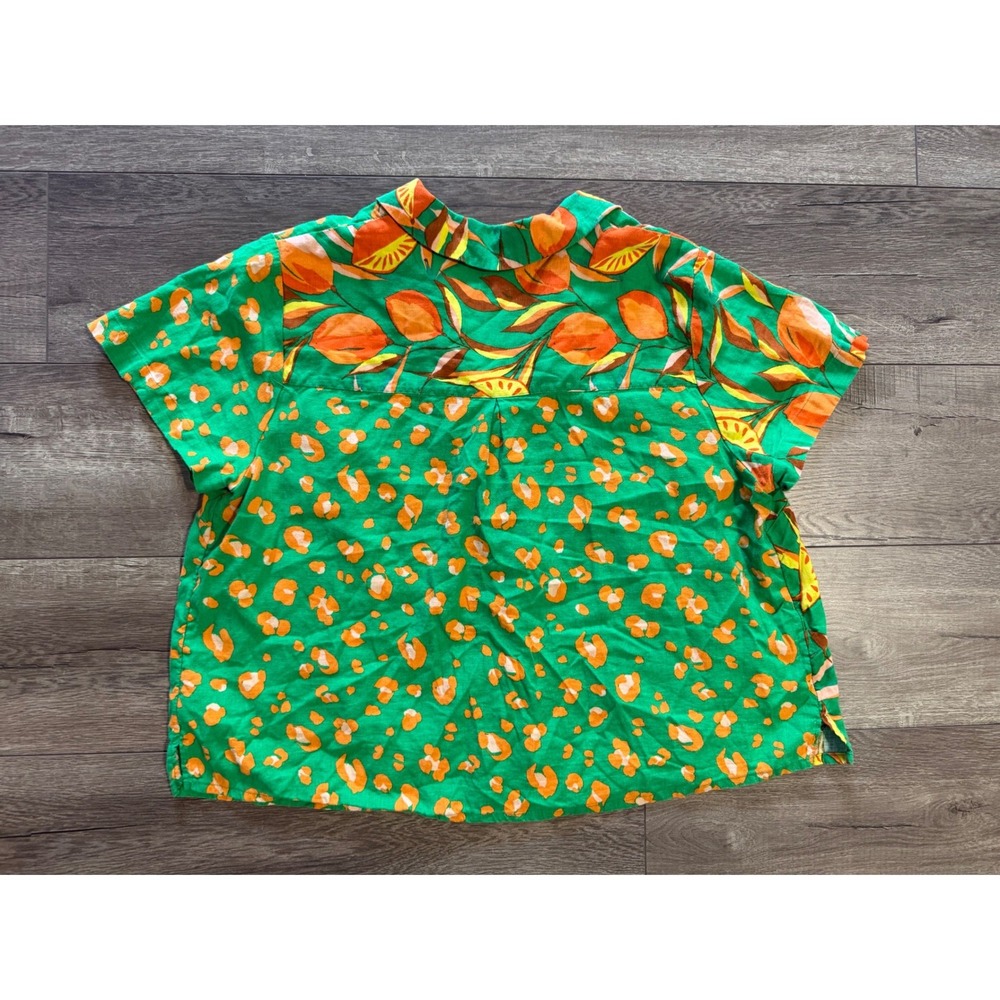 Tabitha Brown Target Linen Blend Tropical Leopard Print Shirt Shorts Set XL/ 1X - Picture 3 of 9